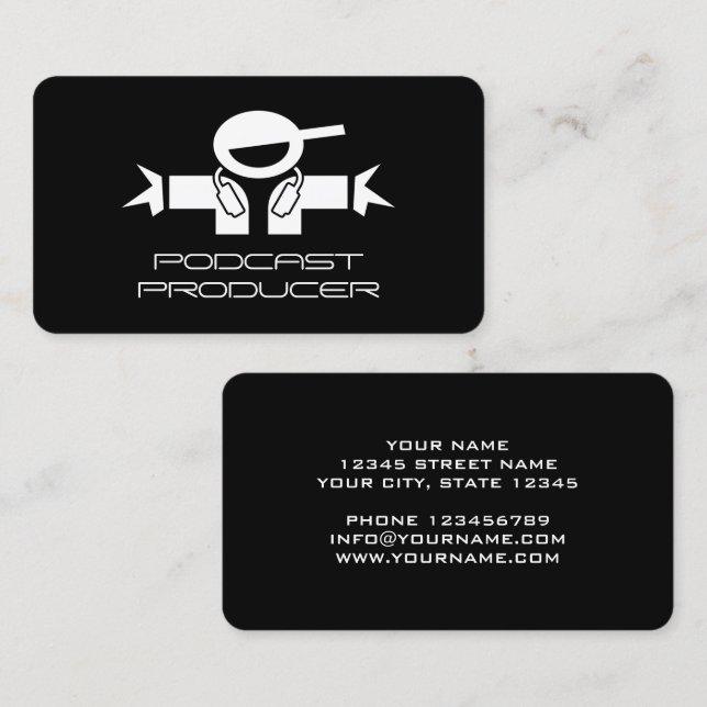Modèle de carte de visite pour producteur de podca (Devant / Derrière)
