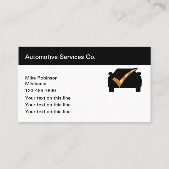 Modèle de carte de visite pour services automobile (Devant)