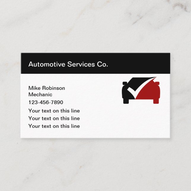 Modèle de carte de visite pour services automobile (Devant)