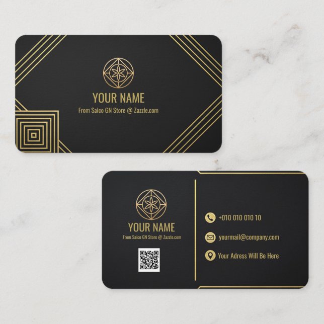 Modèle de carte de visite professionnelle de luxe  (Devant / Derrière)