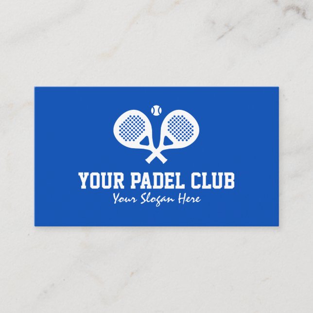 Modèle de carte de visite professionnelle de padel (Devant)