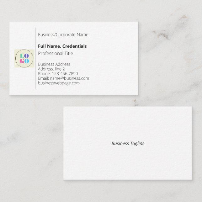 Modèle de carte de visite professionnelle simple (Devant / Derrière)