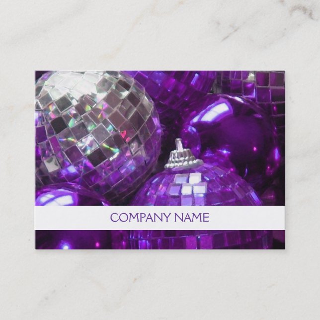 Modèle de carte de visite Purple Baubles chubby bl (Devant)