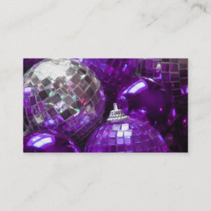 Modèle de carte de visite Purple Baubles noir
