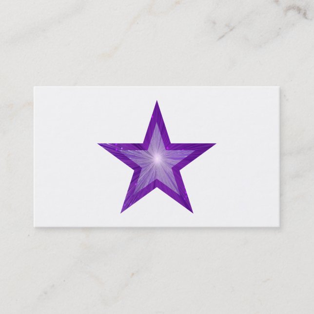 Modèle de carte de visite Purple Star blanc (Devant)