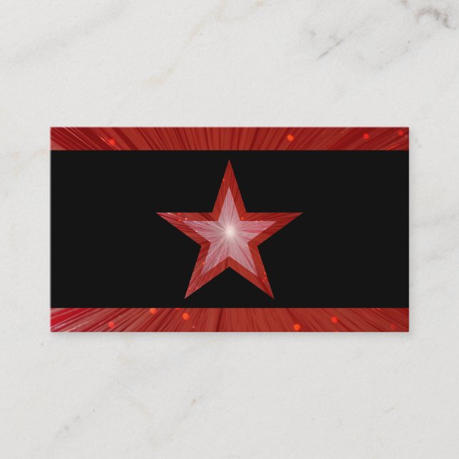 Modèle de carte de visite Red Star rayures noir (Devant)