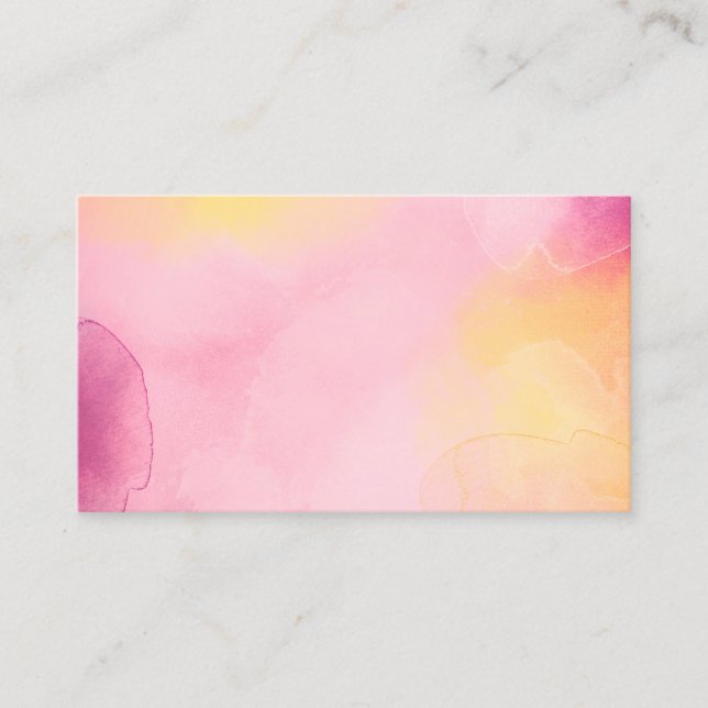 modèle de carte de visite rose abstrait aquarelle (Devant)