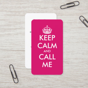 Modèle de carte de visite rose 'Keep Calm and call