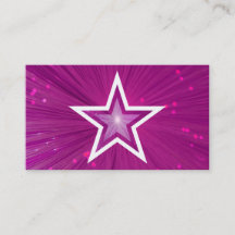 Modèle de carte de visite rose Star blanc retour