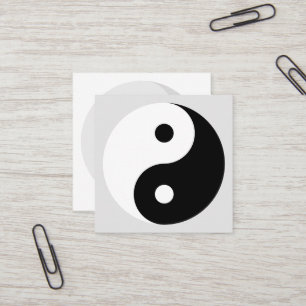 Modèle de carte de visite simple carré Yin Yang