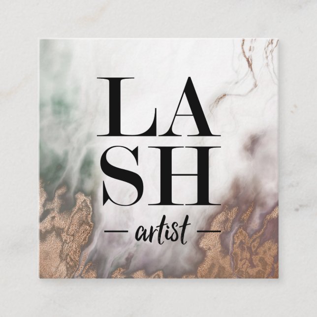 Modèle de carte de visite Smokey Marble LASH ARTIS (Devant)