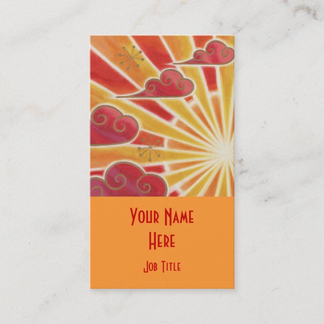 Modèle de carte de visite Sunset orange portrait (Devant)
