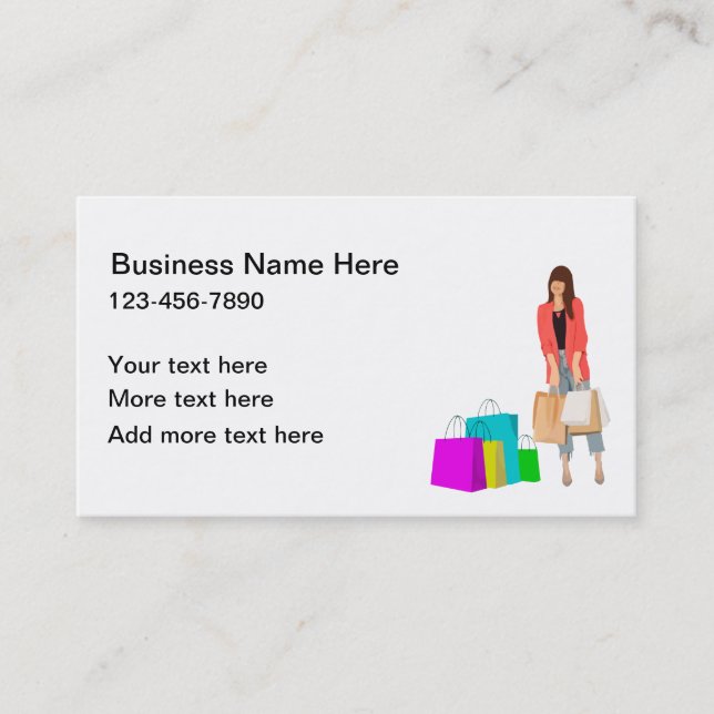 Modèle de carte de visite sur le thème du shopping (Devant)