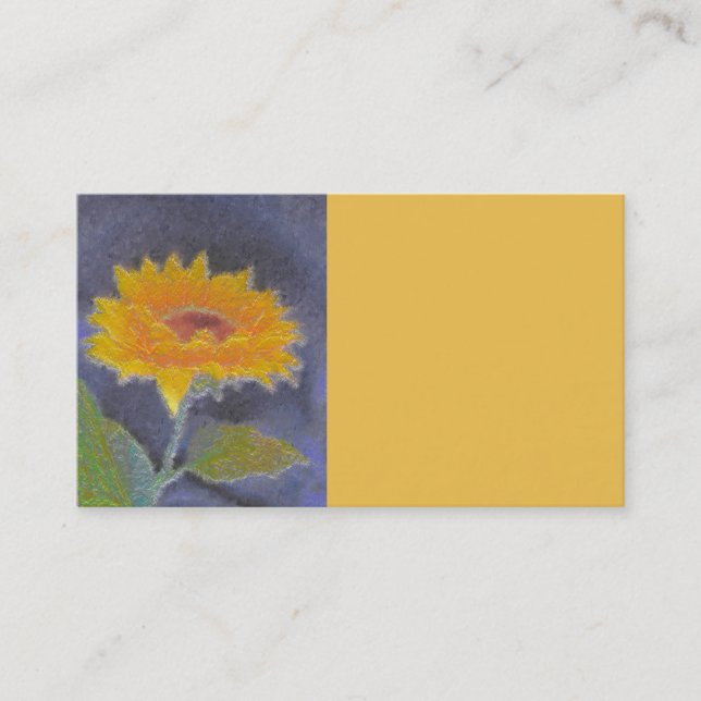 modèle de carte de visite tournesol art jaune or (Devant)