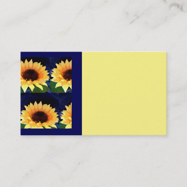modèle de carte de visite tournesol art sur jaune (Devant)