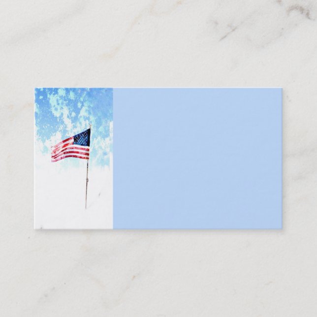 Modèle de carte de visite USA Flag en bleu (Devant)