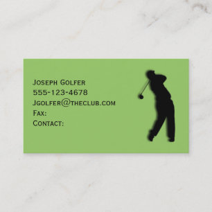Modèle de carte de visite verte pour golfeur mascu