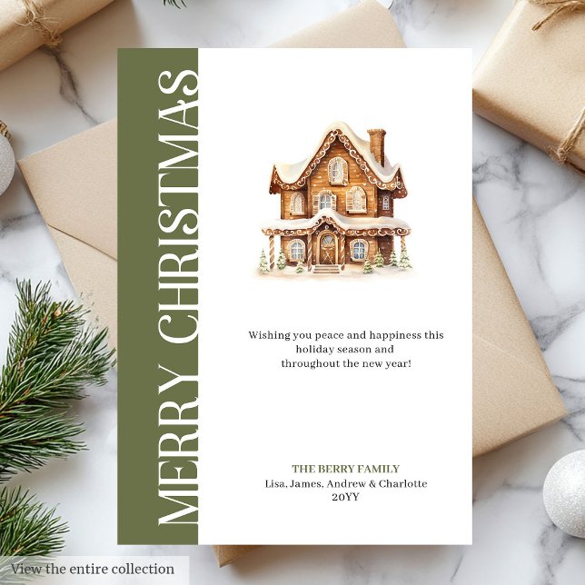 Modèle de carte de vœux de Noël aux tons neutres é (Classy Neutral Tones Christmas Greeting Template)