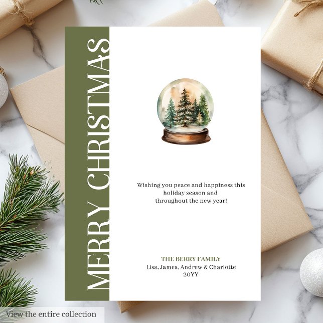 Modèle de carte de vœux de Noël avec boule neutre  (Trendy Neutral Christmas Ball Greeting Template)