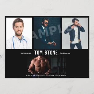 Modèle de carte d'élém. de Headshot d'acteur de 4