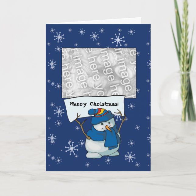 Modèle de carte - Joyeux Noël de bonhomme de neige (Devant)