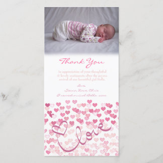 Modèle de carte photo de bébé de note de Merci
