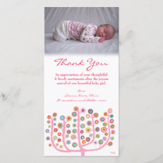 Modèle de carte photo de bébé de note de Merci