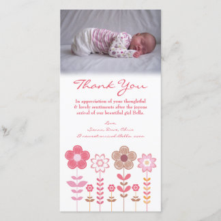 Modèle de carte photo de bébé de note de Merci