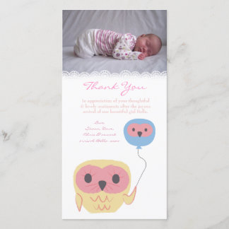 Modèle de carte photo de bébé de note de Merci de