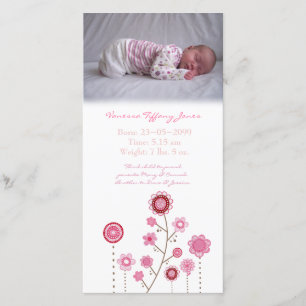 Modèle de Carte photo de Faire-part de naissance d