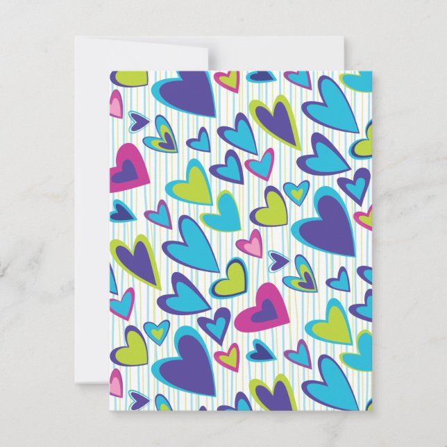 Modèle de carte plat Valentine Hearts (Devant)