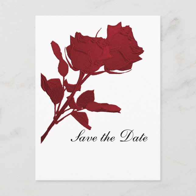 Modèle de carte postale avec rose rouge pour réser (Devant)