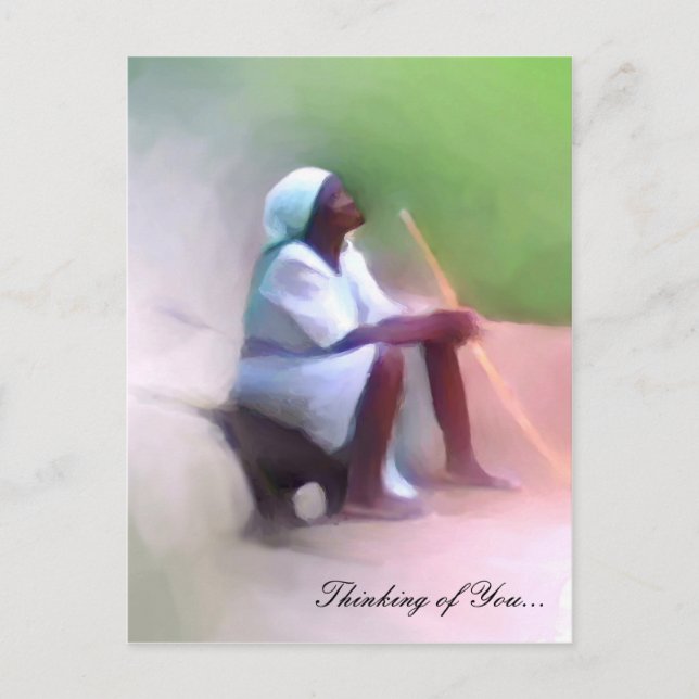 Modèle de carte postale - Femme haïtienne noire as (Devant)