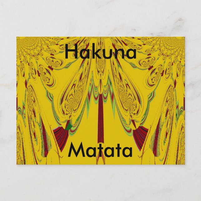 Modèle de carte postale horizontale Hakuna Matata (Devant)
