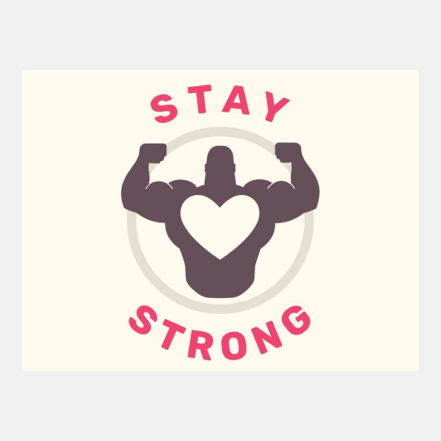 Modèle De Carte Postale Restez fort (Devant)