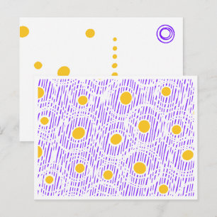 Modèle de carte postale violet et jaune