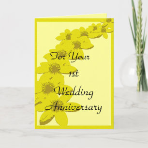 Modèle de carte pour le 1er anniversaire de mariag