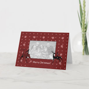 Modèle de carte - Rennes de Noël