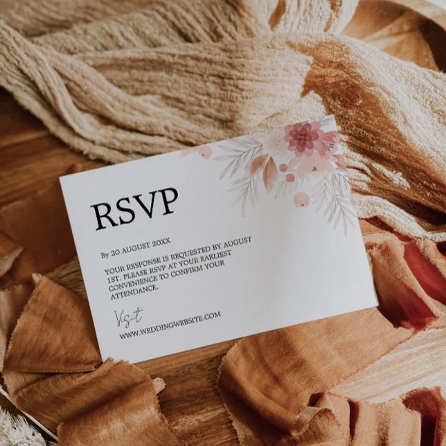 modèle de carte RSVP de mariage fleur sauvage (Créateur téléchargé)