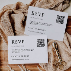 Modèle de carte RSVP de mariage minimaliste