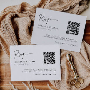 Modèle de carte RSVP de mariage minimaliste
