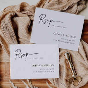 Modèle de carte RSVP de mariage minimaliste