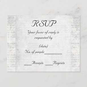 Modèle de carte RSVP Vintage blanc