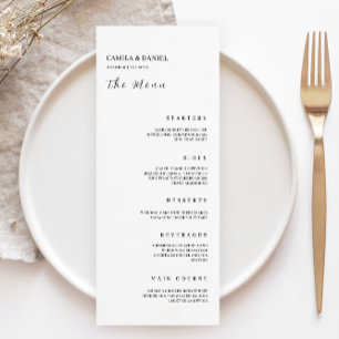 Modèle de cartes de menu minimaliste Mariage