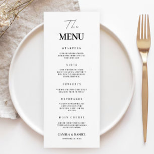 Modèle de cartes de menu minimaliste Mariage