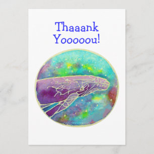 Modèle de cartes de Merci d'art de baleine de