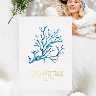 Modèle de cartes de Noël côtières avec photo perso
