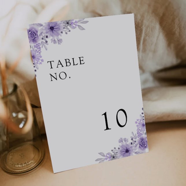 Modèle de cartes de table Mariage violet (Purple Wedding Table Cards Template)