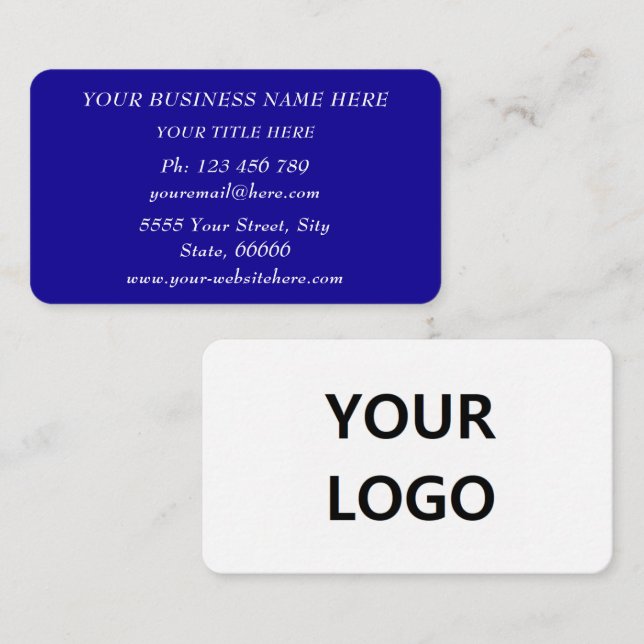 Modèle de Cartes de Visite à Logo Personnalisé (Devant / Derrière)