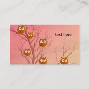 Modèle de cartes de visite de hiboux